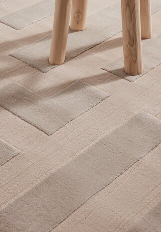 Elle Decoration - Perles laagpolig Onyx vloerkleed - Beige / Creme