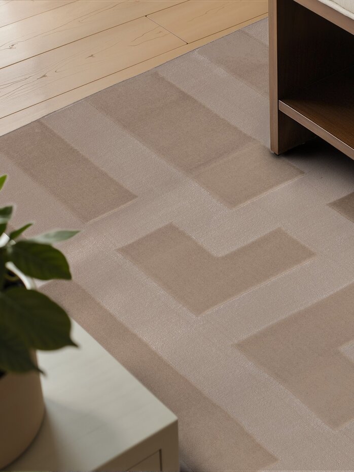 Elle Decoration - Perles laagpolig Onyx vloerkleed - Beige / Creme