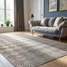 Elle Decoration - Perles laagpolig Tourmaline vloerkleed - Wit / Grijs