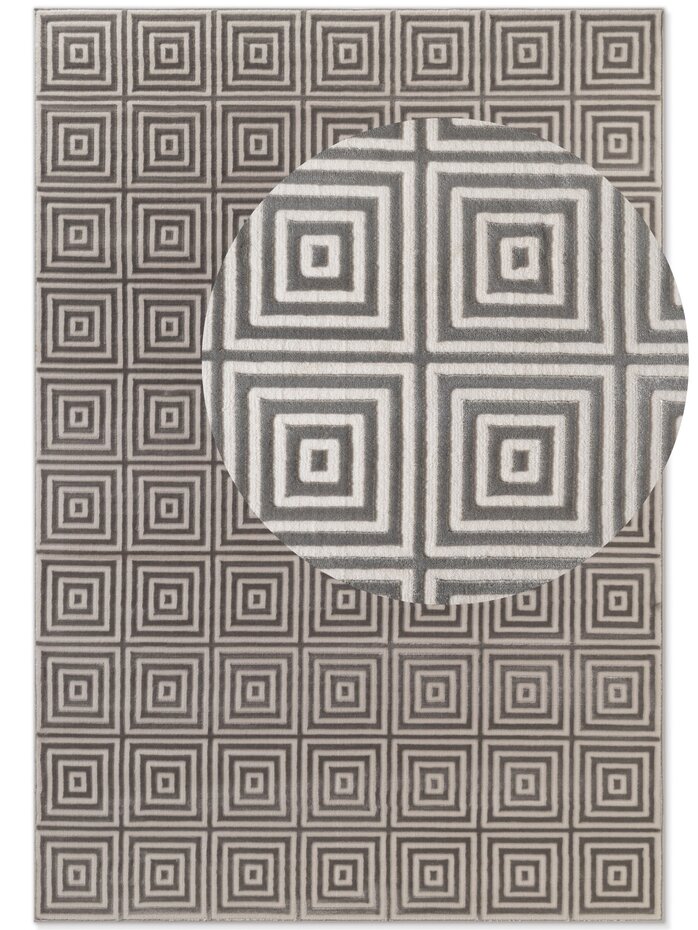 Elle Decoration - Perles laagpolig Tourmaline vloerkleed - Wit / Grijs