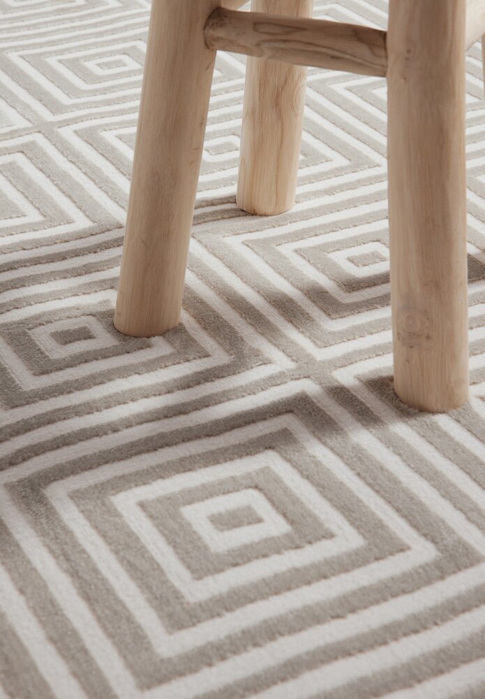 Geometrisch vloerkleed - Perles Tourmaline Grijs/Wit Geometrisch vloerkleed - Perles Tourmaline Grijs/Wit