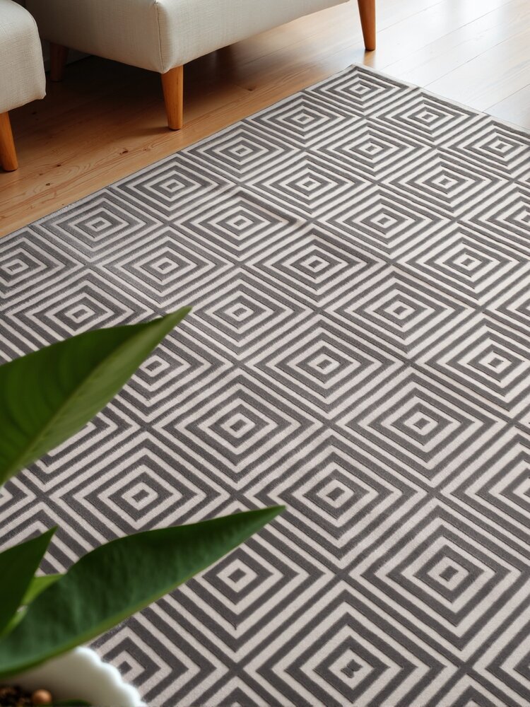 Geometrisch vloerkleed - Perles Tourmaline Grijs/Wit Geometrisch vloerkleed - Perles Tourmaline Grijs/Wit