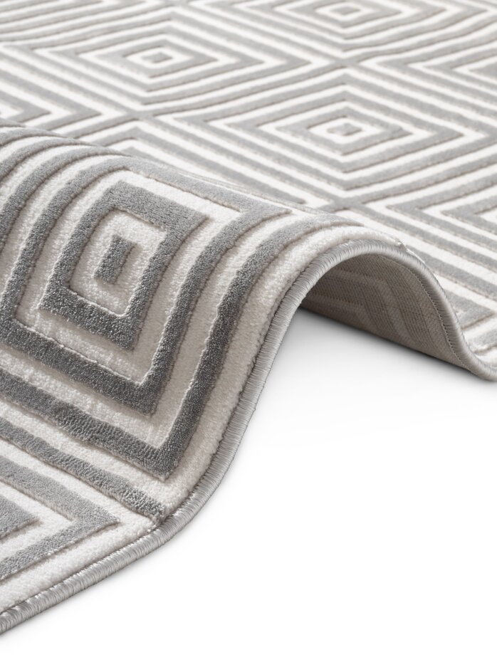 Elle Decoration - Perles laagpolig Tourmaline vloerkleed - Wit / Grijs