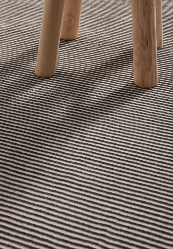 Gestreept vloerkleed - Perles Antraciet/Crème Gestreept vloerkleed - Perles Antraciet/Crème