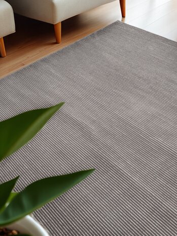 Elle Decoration - Perles laagpolig vloerkleed - Creme / Antraciet