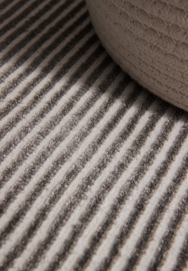 Gestreept vloerkleed - Perles Antraciet/Crème Gestreept vloerkleed - Perles Antraciet/Crème