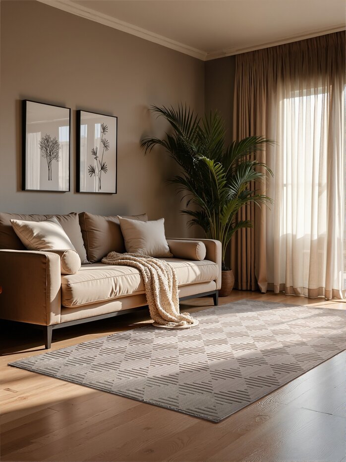 Elle Decoration - Perles laagpolig Tourmaline vloerkleed - Beige / Creme