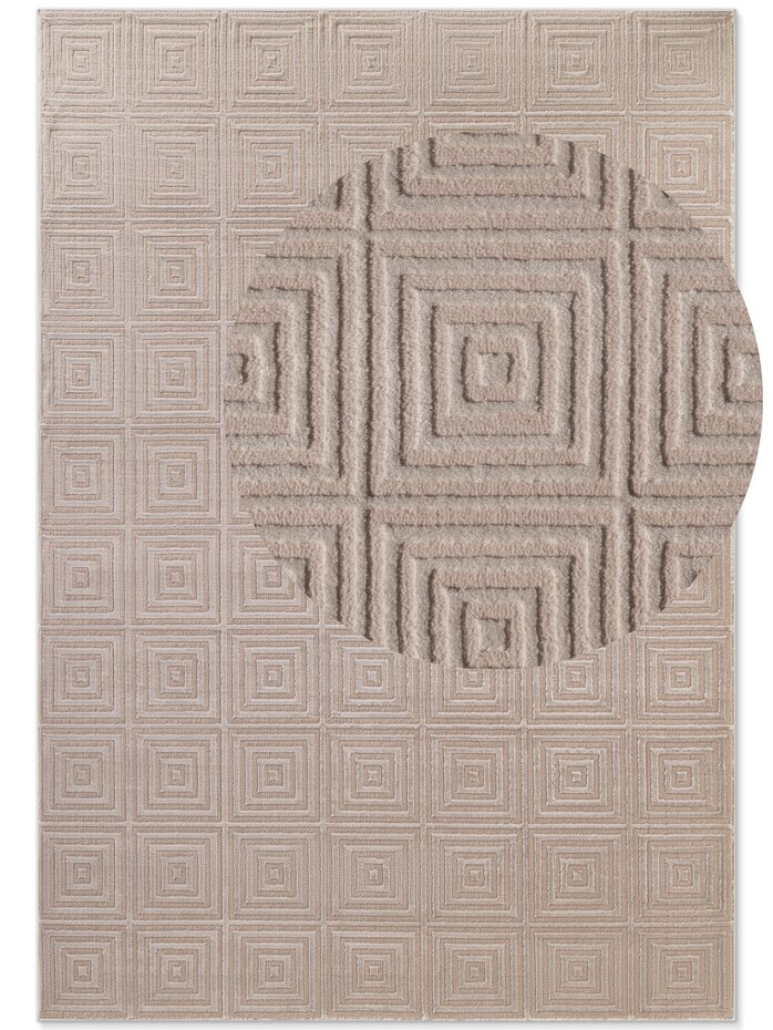 Elle Decoration - Perles laagpolig Tourmaline vloerkleed - Beige / Creme