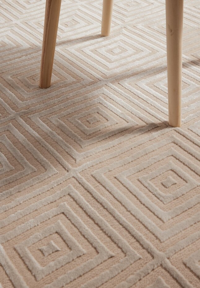 Elle Decoration - Perles laagpolig Tourmaline vloerkleed - Beige / Creme