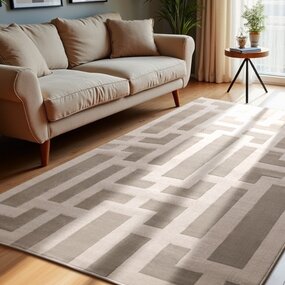 Elle Decoration Geometrisch vloerkleed - Perles Creme/Grijs Elle Decoration Geometrisch vloerkleed - Perles Creme/Grijs