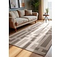 Elle Decoration - Perles laagpolig Onyx vloerkleed - Creme / Grijs