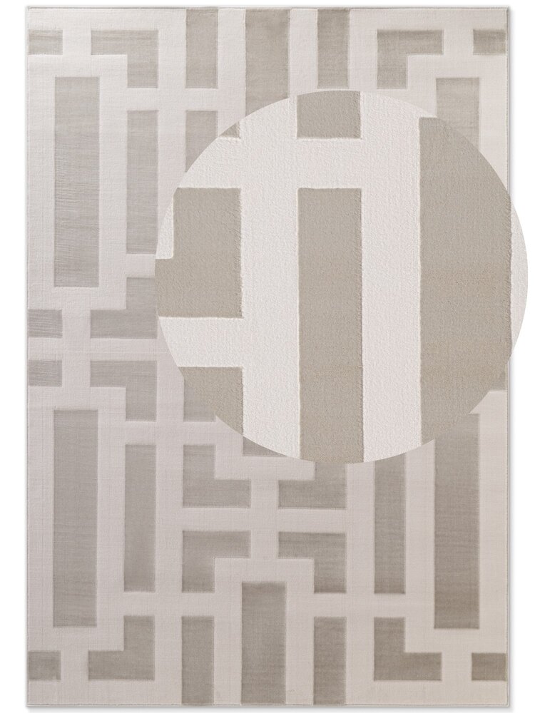 Elle Decoration - Perles laagpolig Onyx vloerkleed - Creme / Grijs Elle Decoration - Perles laagpolig Onyx vloerkleed - Creme / Grijs