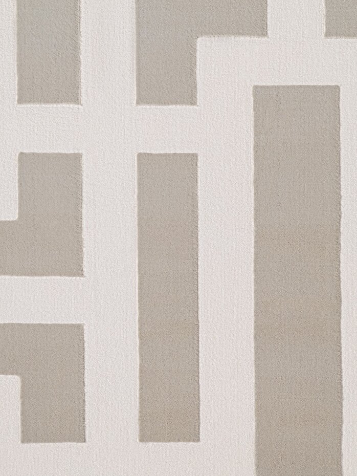 Geometrisch vloerkleed - Perles Creme/Grijs