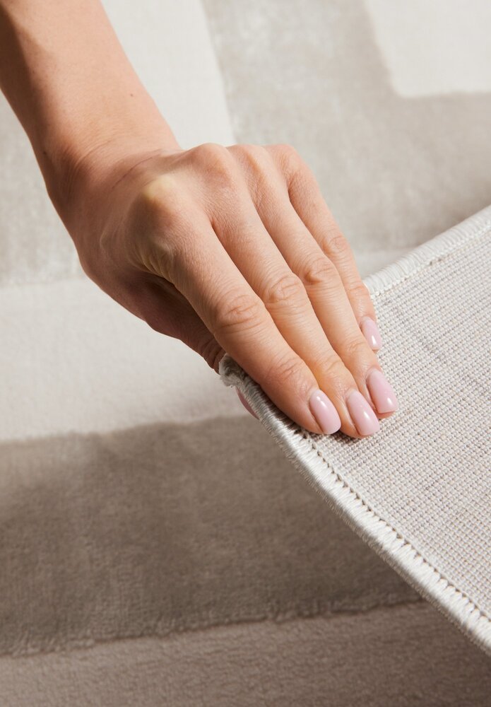 Geometrisch vloerkleed - Perles Creme/Grijs