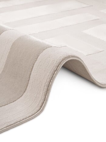 Elle Decoration - Perles laagpolig Onyx vloerkleed - Creme / Grijs