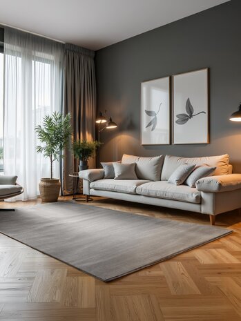 Elle Decoration - Perles laagpolig vloerkleed - Creme / Grijs