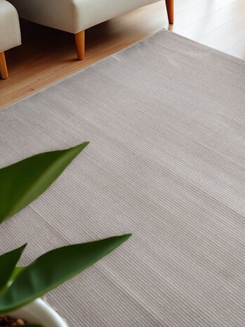 Elle Decoration - Perles laagpolig vloerkleed - Creme / Grijs