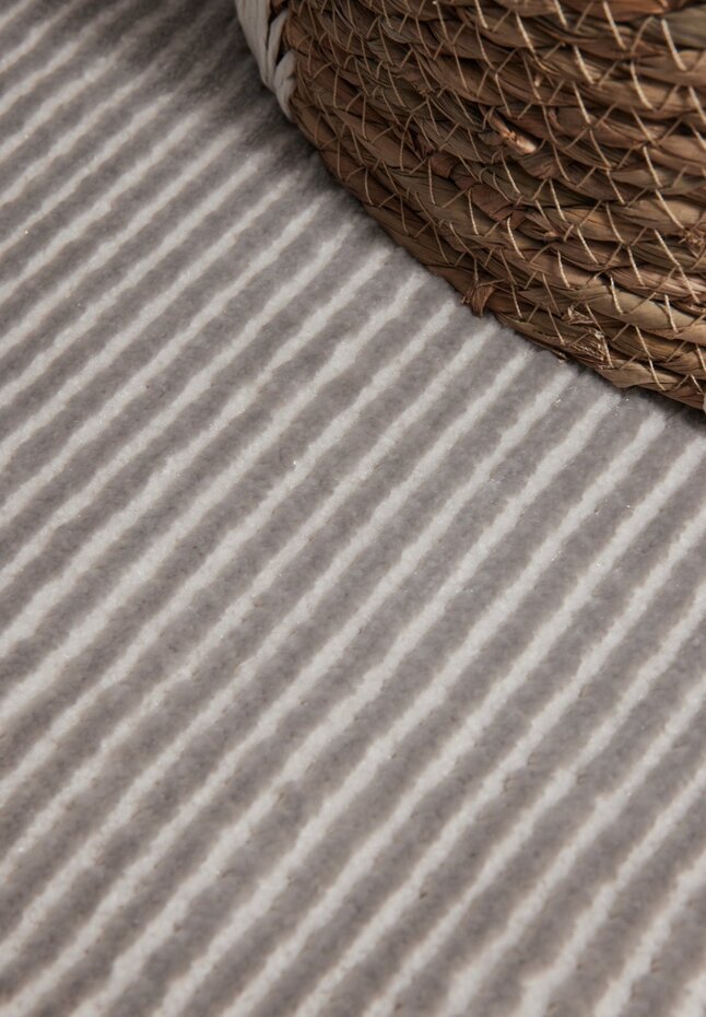 Gestreept vloerkleed - Perles Grijs/Crème Gestreept vloerkleed - Perles Grijs/Crème