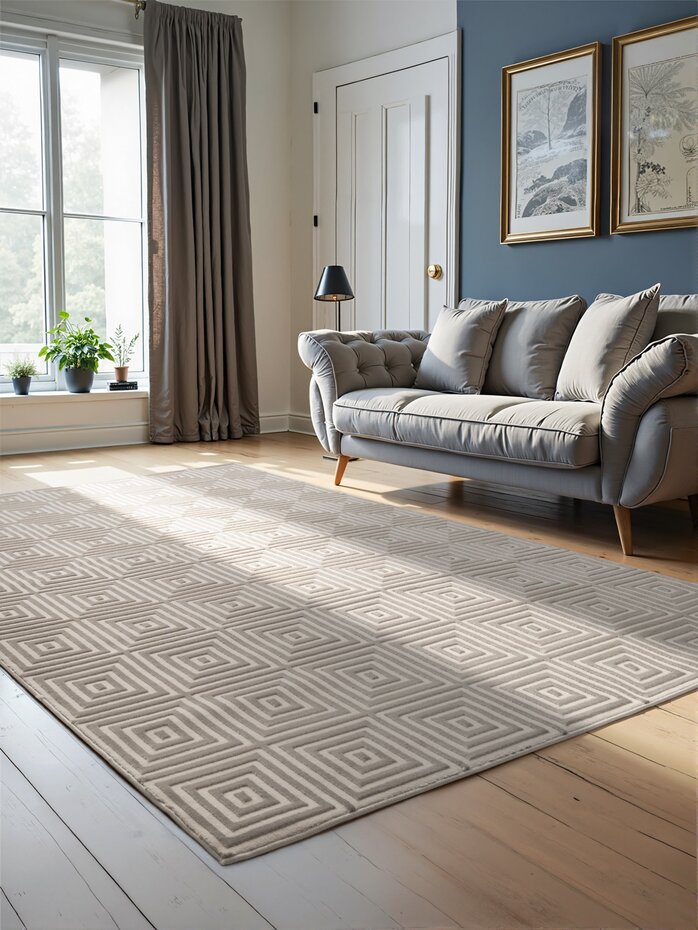 Geometrisch vloerkleed - Perles Tourmaline Creme/Beige Geometrisch vloerkleed - Perles Tourmaline Creme/Beige