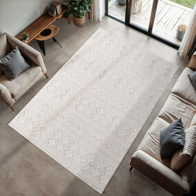 Binnen & Buiten vloerkleed - Zora Tribal Design - Creme