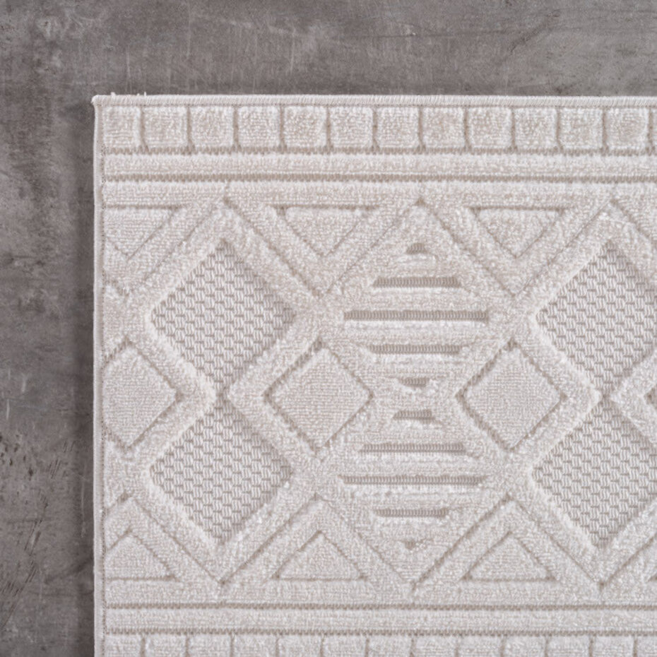 Binnen & Buiten vloerkleed - Zora Tribal Design - Creme