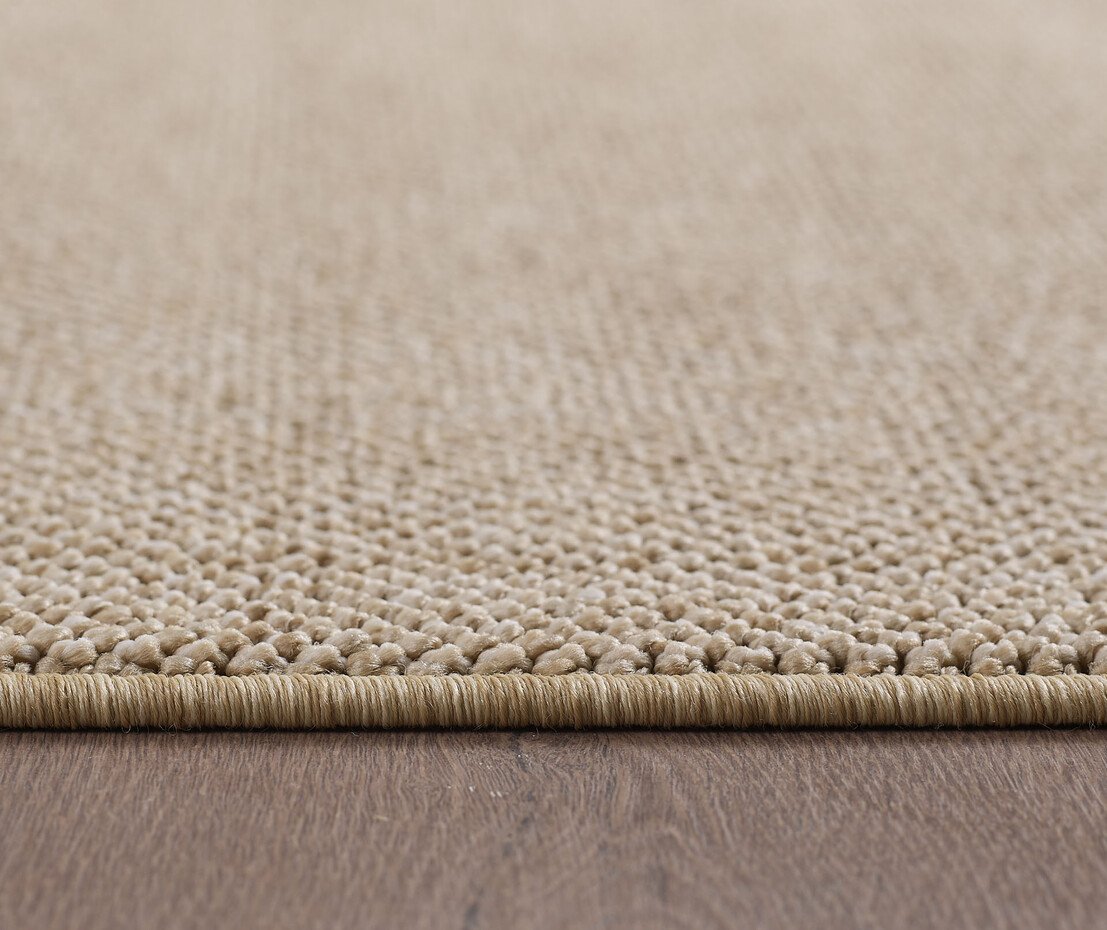 Laagpolig vloerkleed - Gevlochten - Handgeweven Look - Beige