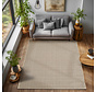 Laagpolig vloerkleed - Gevlochten - Handgeweven Look - Beige