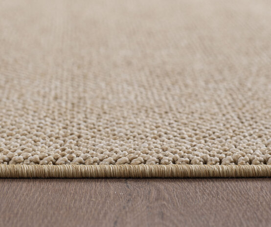 Laagpolig vloerkleed - Gevlochten - Handgeweven Look - Beige