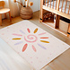 Kindervloerkleed - Bloemen en Zon - Creme Kindervloerkleed - Bloemen en Zon - Creme