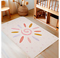 Kindervloerkleed - Bloemen en Zon - Creme