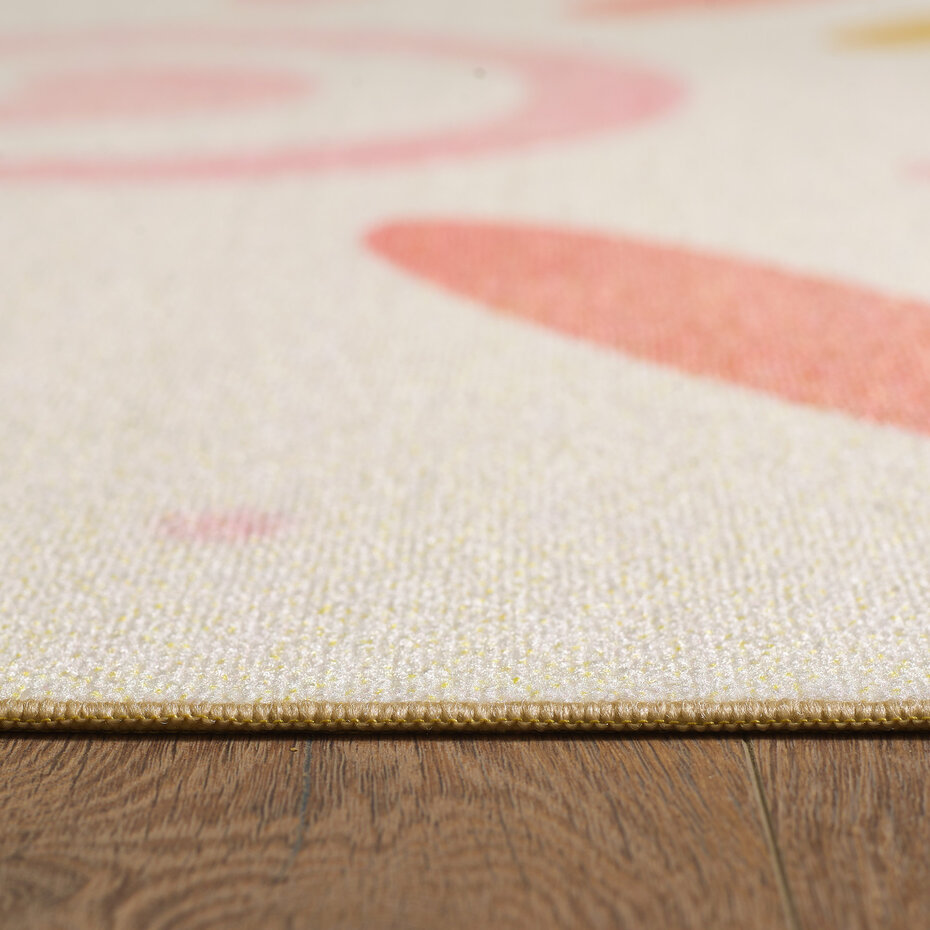 Kindervloerkleed - Bloemen en Zon - Creme
