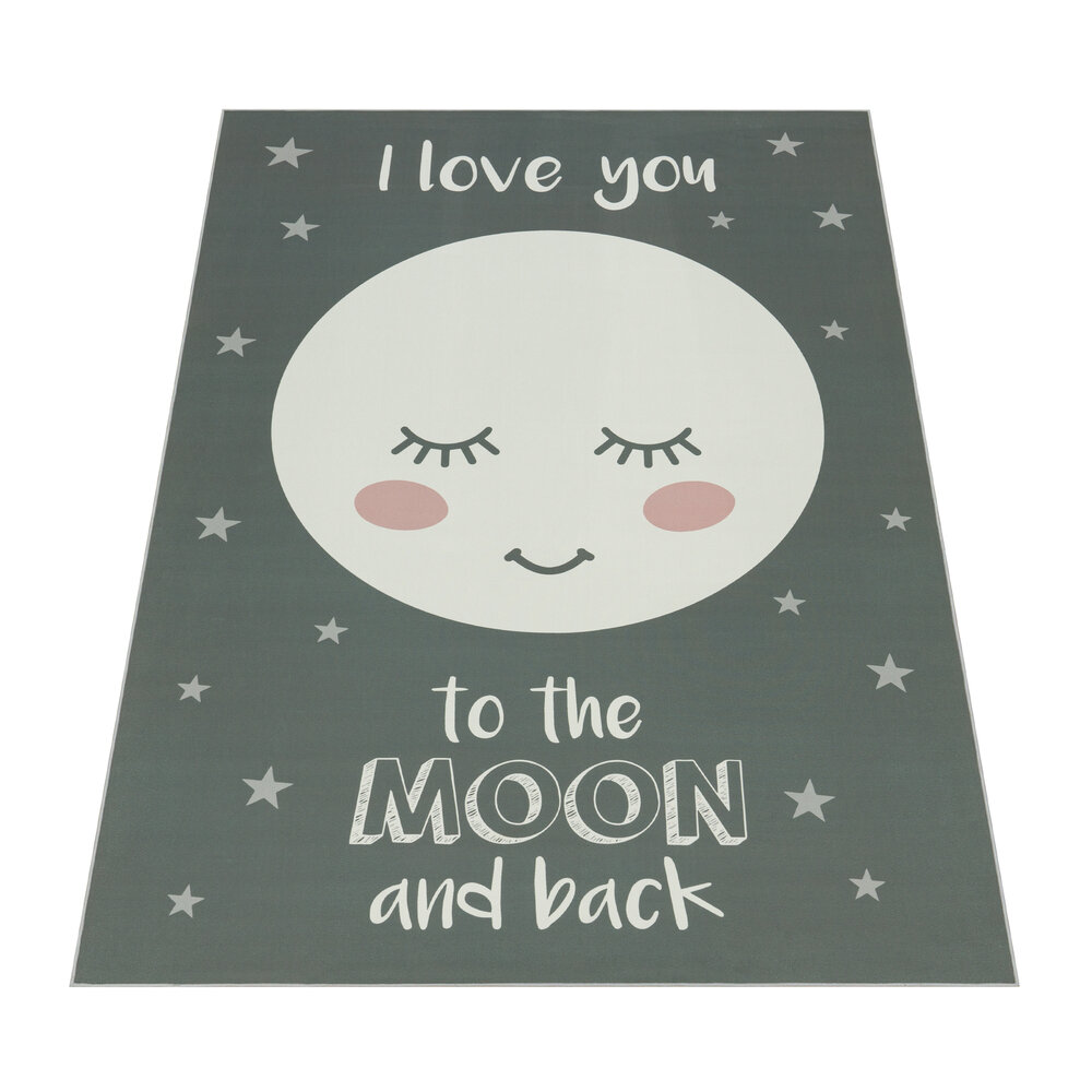 Kindervloerkleed - Aleris - Maan - Grijs Kindervloerkleed - Aleris - Maan - Grijs