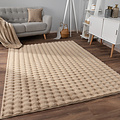 Zacht fluffy vloerkleed - Arinzo Bolletjes Beige