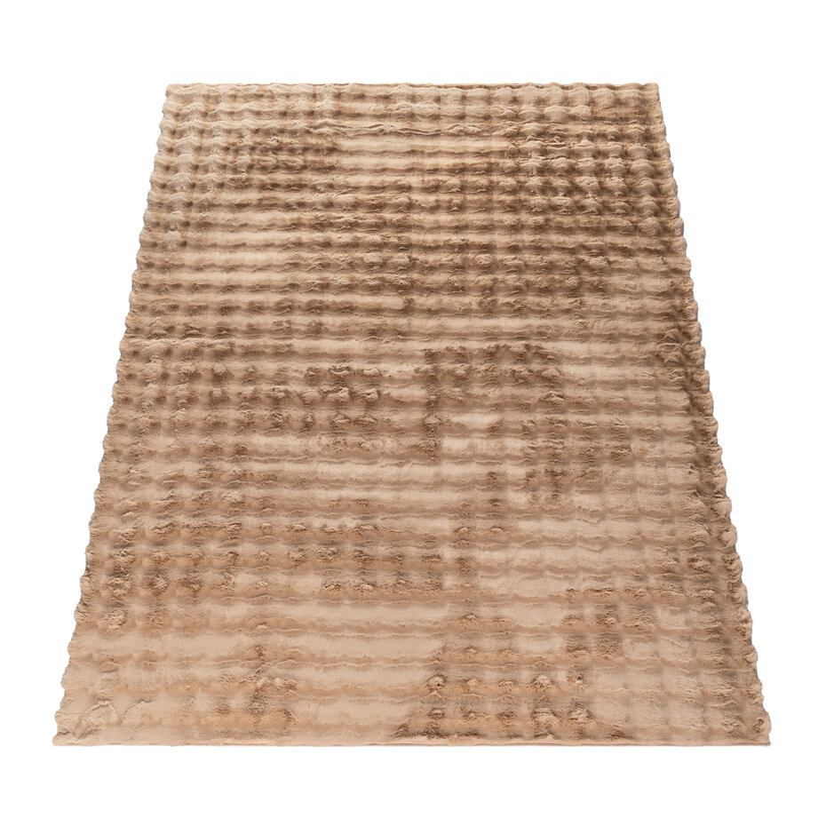 Zacht fluffy vloerkleed - Arinzo Bolletjes Beige