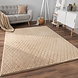 Zacht fluffy vloerkleed - Arinzo Geruit Beige Zacht fluffy vloerkleed - Arinzo Geruit Beige