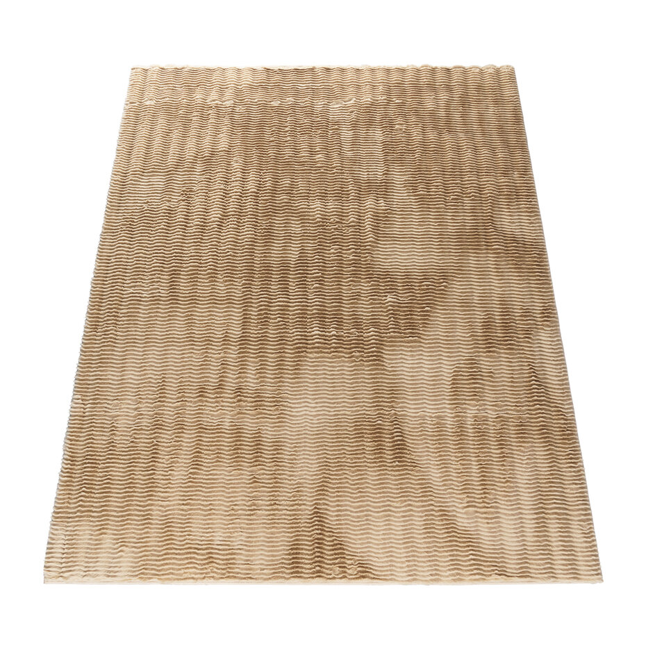 Zacht fluffy vloerkleed - Arinzo Stripes Beige