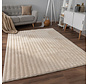 Zacht fluffy vloerkleed - Arinzo Stripes Crème