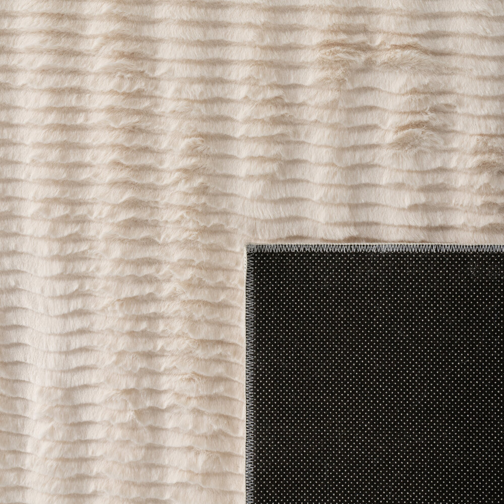 Zacht fluffy vloerkleed - Arinzo Stripes Crème Zacht fluffy vloerkleed - Arinzo Stripes Crème