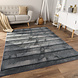 Zacht fluffy vloerkleed - Arinzo Lines Antraciet Zacht fluffy vloerkleed - Arinzo Lines Antraciet