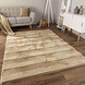 Zacht fluffy vloerkleed - Arinzo Lines Beige Zacht fluffy vloerkleed - Arinzo Lines Beige