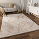 Zacht fluffy vloerkleed - Arinzo Geo Beige Zacht fluffy vloerkleed - Arinzo Geo Beige