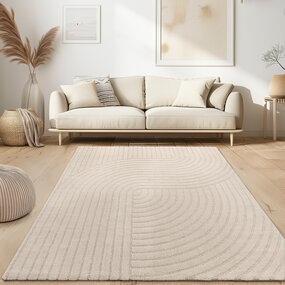 Modern vloerkleed – Aubela Japandi Crème
