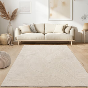 Modern vloerkleed – Aubela Flow Crème