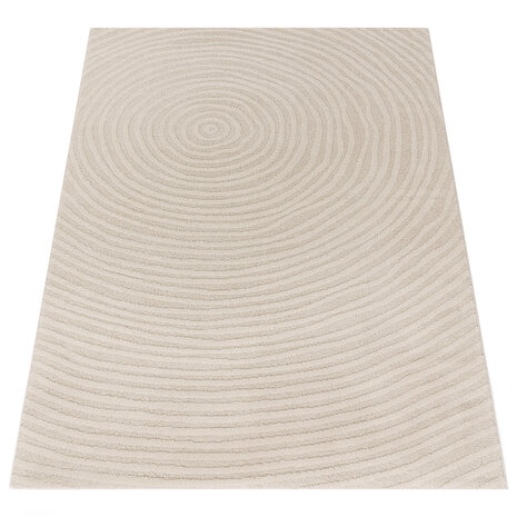 Laagpolig Japandi Vloerkleed Aubela - Creme