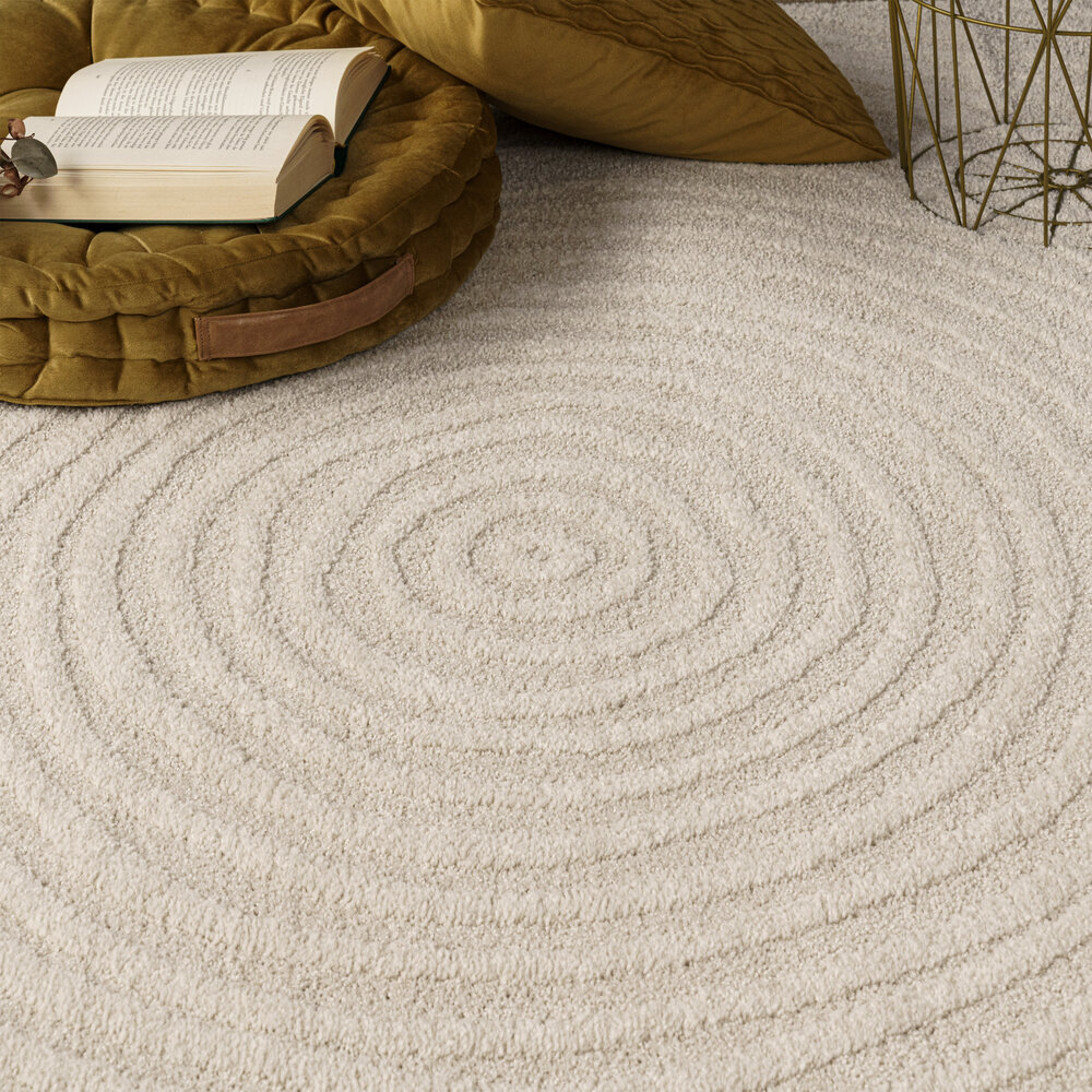 Modern vloerkleed – Aubela Circles Crème Modern vloerkleed – Aubela Circles Crème