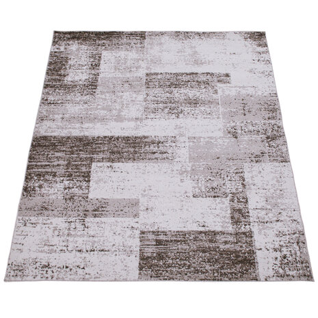 Laagpolig Vloerkleed Bareta - Modern - Geblokt - Beige