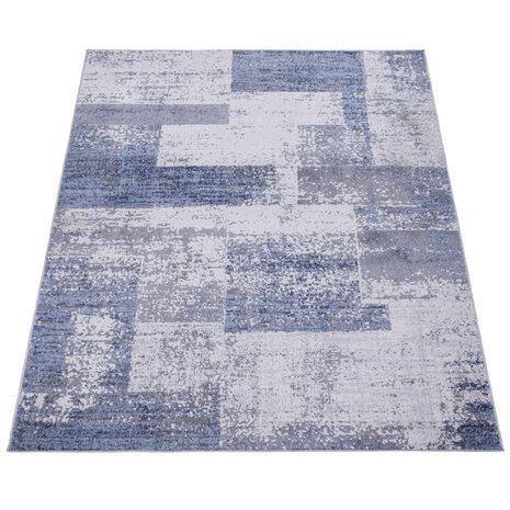 Laagpolig Vloerkleed Bareta - Modern - Geblokt - Blauw