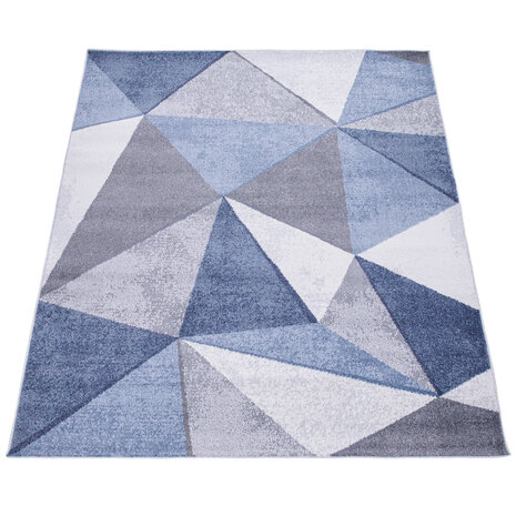 Laagpolig Vloerkleed Bareta - Modern Geo - Blauw