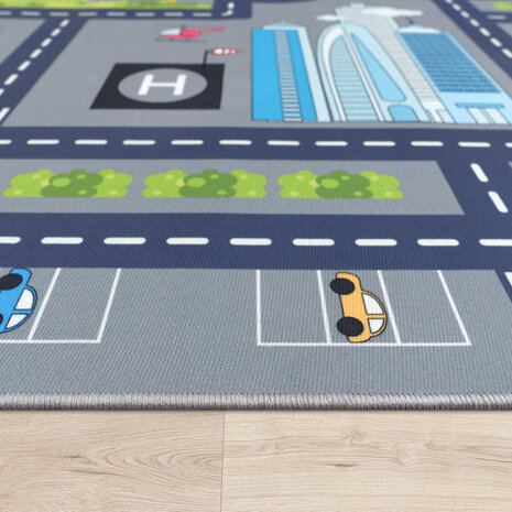 Auto speelkleed - Binola Road Grijs