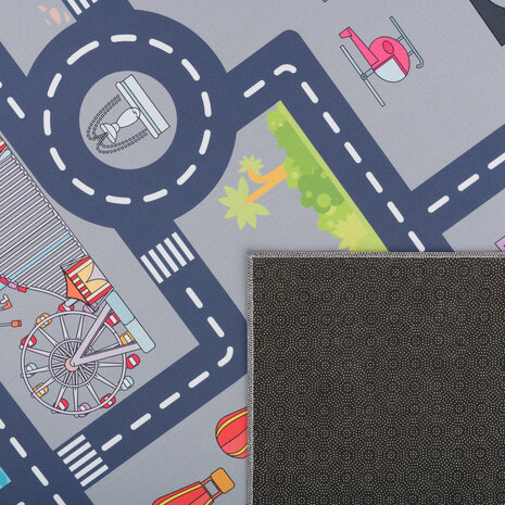 Auto speelkleed - Binola Road Grijs